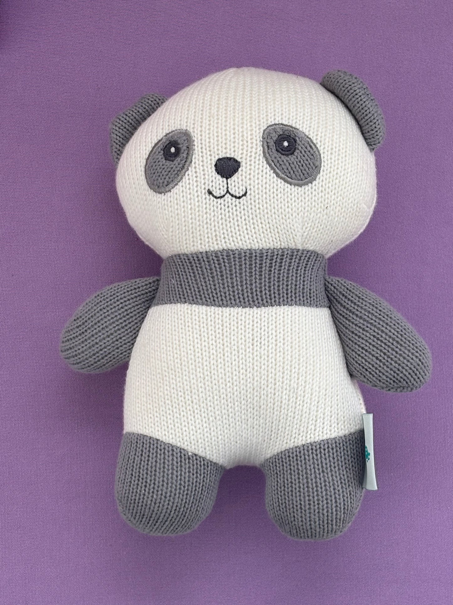 Knit stuffed animals with rattle