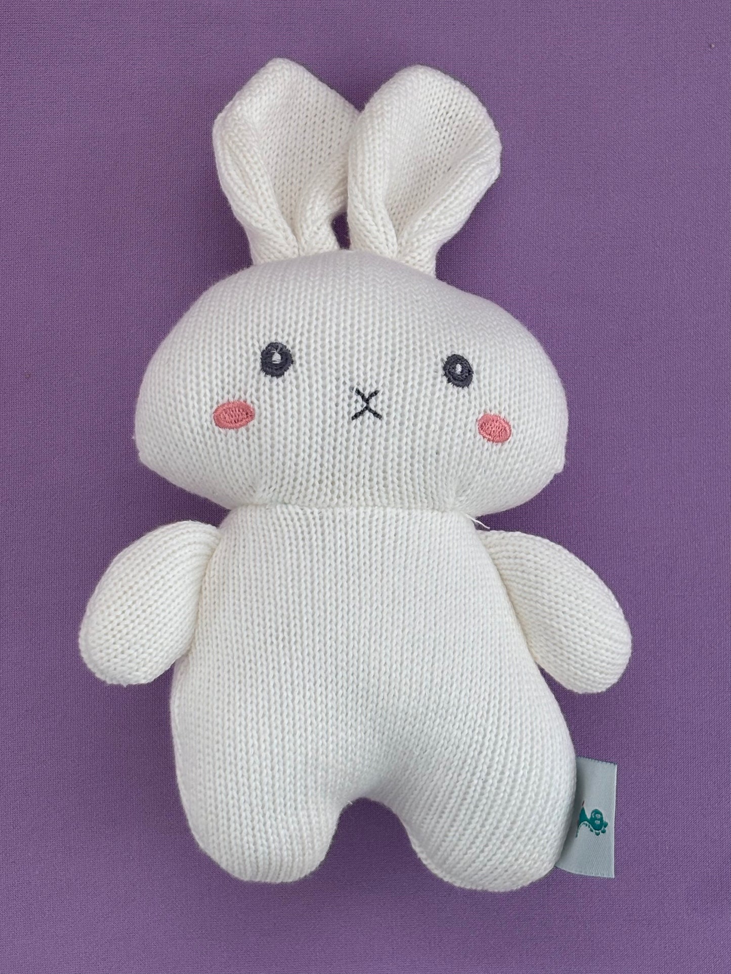 Knit stuffed animals with rattle